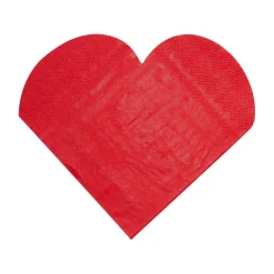 20 SERVIETTES PAPIER COEUR 31.7CM ROUGE