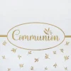 12 SERVIETTES PAPIER COMMUNION OR 33CM BLANC