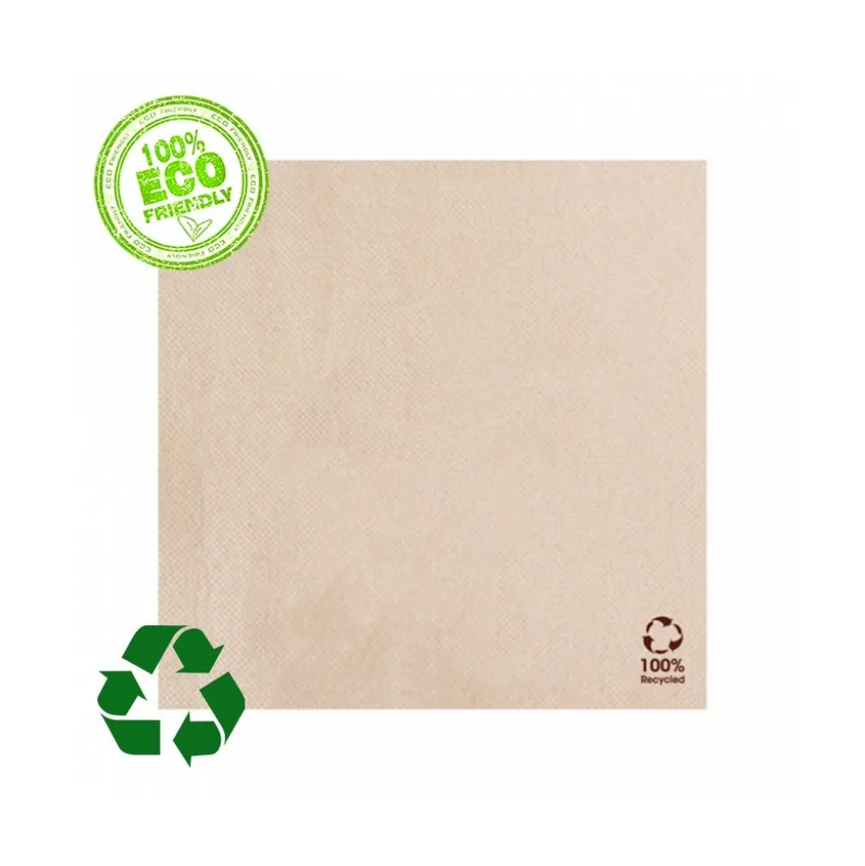 40 SERVIETTES PAPIER ÉCO NATURE 38CM KRAFT