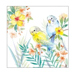 20 SERVIETTES PAPIER COUPLE PERRUCHES 33CM