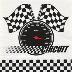 20 SERVIETTES PAPIER COURSE FORMULE 1 33CM BLANC