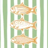 20 SERVIETTES PAPIER DÉFILÉ POISSON RAYÉ VERT 33CM