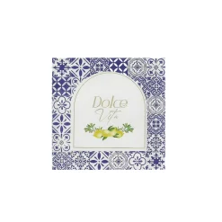 16 SERVIETTES PAPIER DOLCE VITA 33CM BLEU ROI