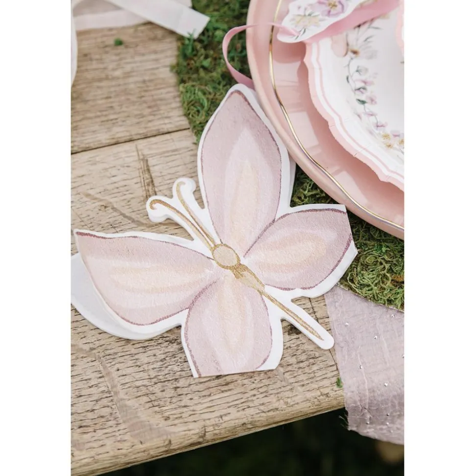 10 SERVIETTES PAPIER FAIRY WORLD 33CM ROSE PASTEL