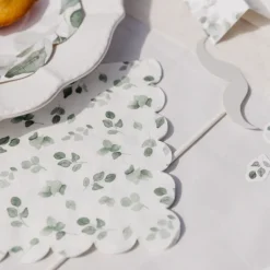 16 SERVIETTES PAPIER FESTON BOTANIC 33CM SAUGE