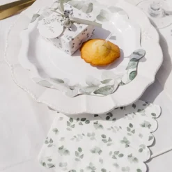 16 SERVIETTES PAPIER FESTON BOTANIC 33CM SAUGE