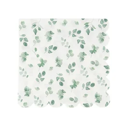 16 SERVIETTES PAPIER FESTON BOTANIC 33CM SAUGE