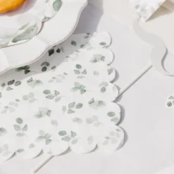 16 SERVIETTES PAPIER FESTON BOTANIC 33CM SAUGE