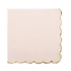 16 SERVIETTES PAPIER FESTON OR 33CM ROSE POUDRÉ