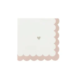 16 SERVIETTES PAPIER FESTON PETIT C?'UR 33CM ROSE