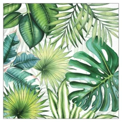 20 SERVIETTES PAPIER FEUILLES TROPICALES 33CM