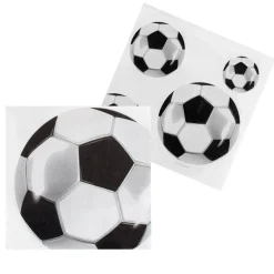 20 SERVIETTES PAPIER FOOTBALL VINTAGE 33CM BLANC
