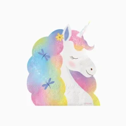 20 SERVIETTES PAPIER FORME LICORNE MAGIQUE 40X33CM