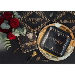 20 SERVIETTES PAPIER GATSBY ANNÉES 20 33CM NOIR