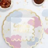 10 SERVIETTES PAPIER GENDER REVEAL 33CM BLANC