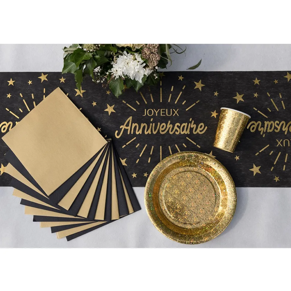20 SERVIETTES PAPIER INTISSÉ AIRLAID 40CM OR