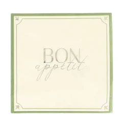 16 SERVIETTES PAPIER JARDIN BON APPÉTIT 33CM CRÈME