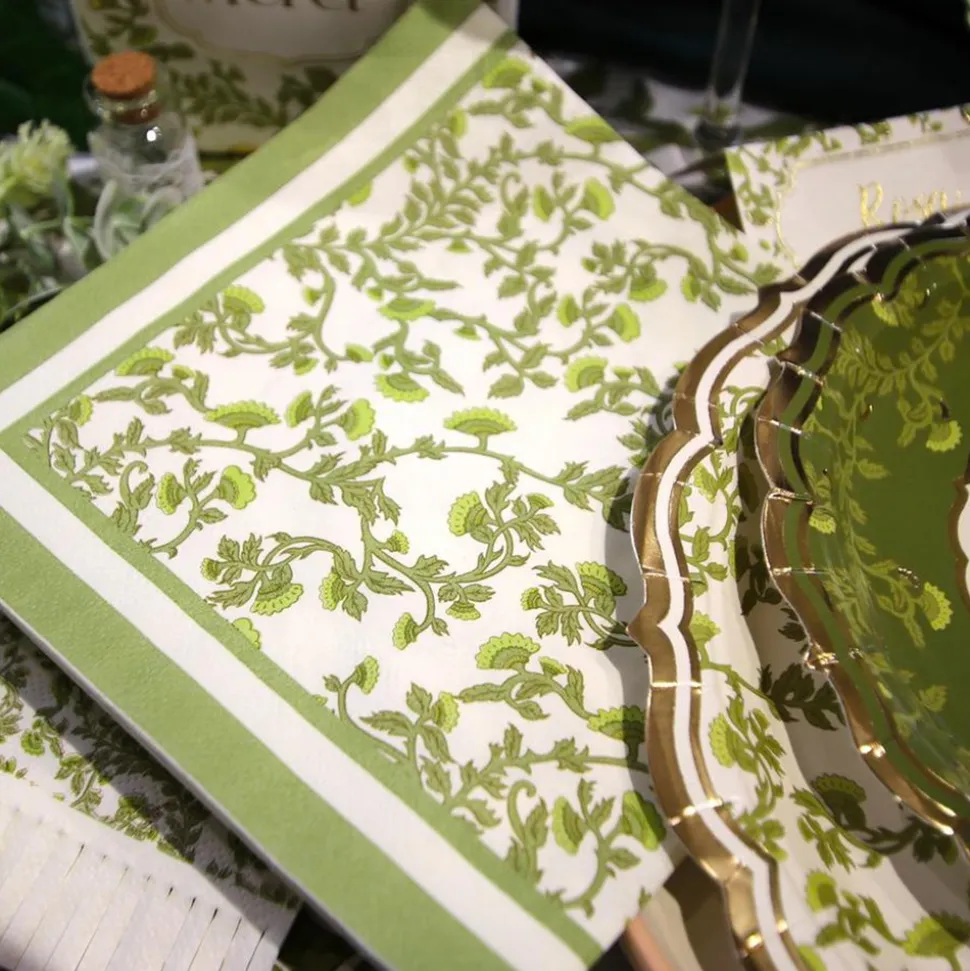 16 SERVIETTES PAPIER JARDIN BOTANIC 33CM PISTACHE