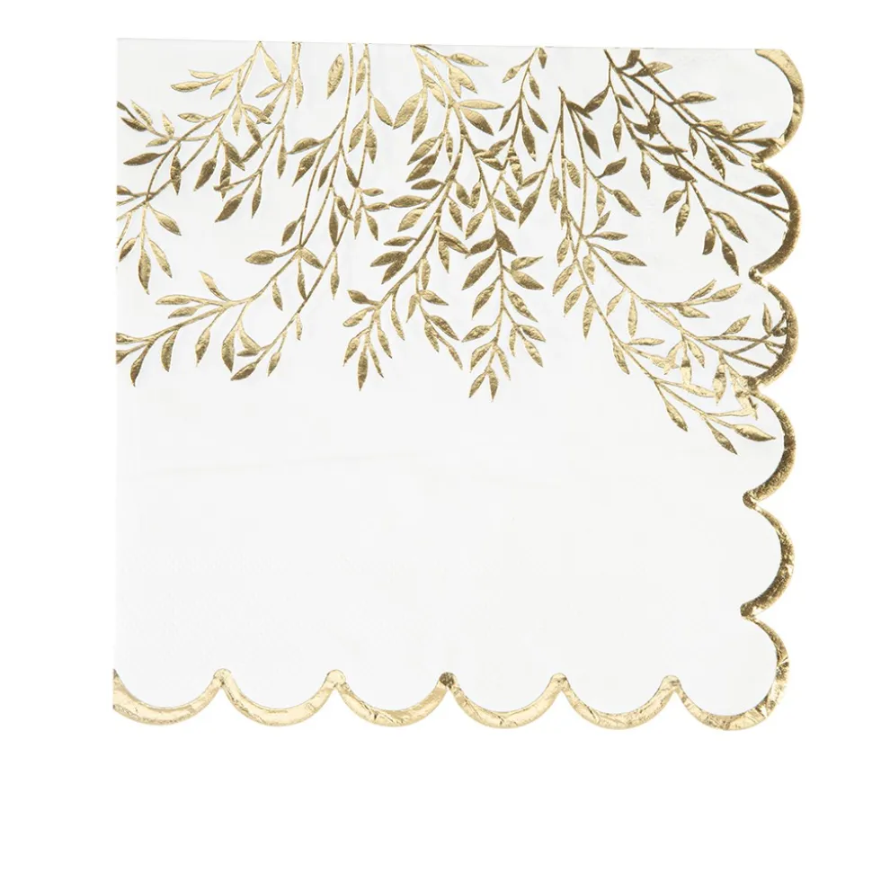 16 SERVIETTES PAPIER JOLIS BRINS 33CM BLANC
