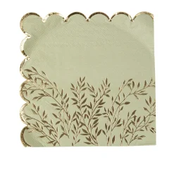 16 SERVIETTES PAPIER JOLIS BRINS 33CM VERT SAUGE
