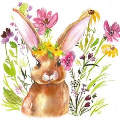 20 SERVIETTES PAPIER LAPIN PRAIRIE 33CM