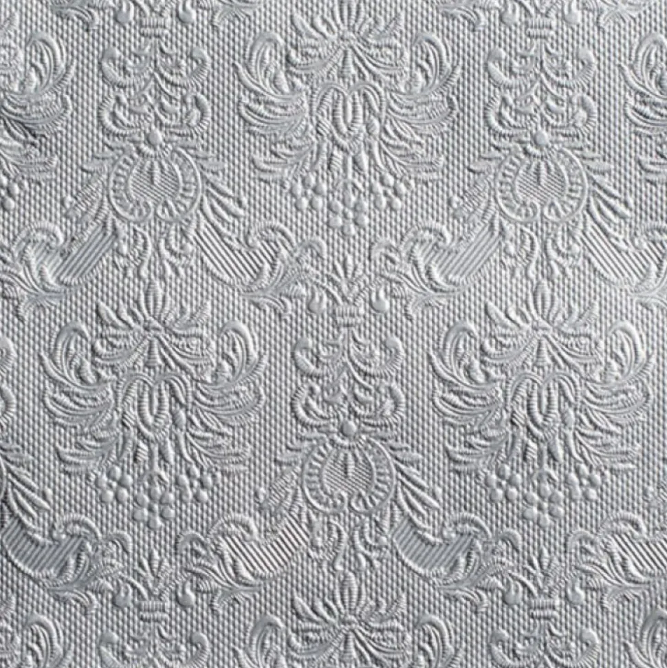 15 SERVIETTES PAPIER ÉLÉGANCE 33CM ARGENT