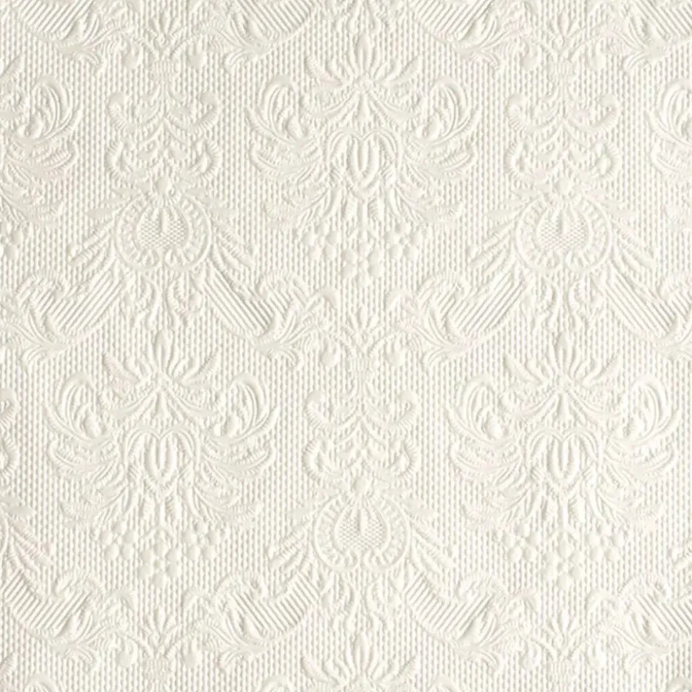15 SERVIETTES PAPIER ÉLÉGANCE 33CM BLANC NACRÉ