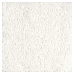 15 SERVIETTES PAPIER ÉLÉGANCE 33CM BLANC