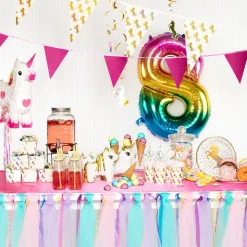 12 SERVIETTES PAPIER LICORNE PARTY 33CM BLANC OR