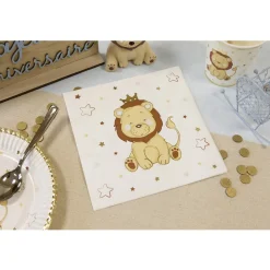 20 SERVIETTES PAPIER LION COURONNÉ 33CM