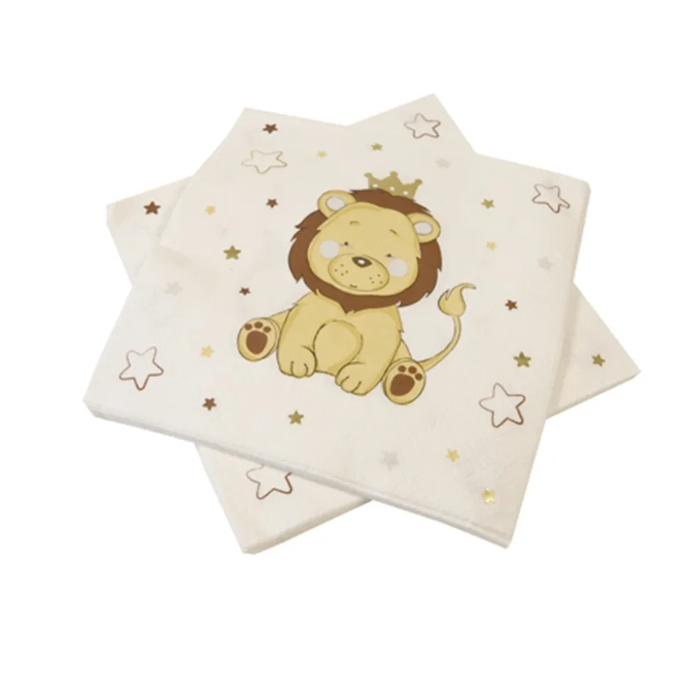 20 SERVIETTES PAPIER LION COURONNÉ 33CM