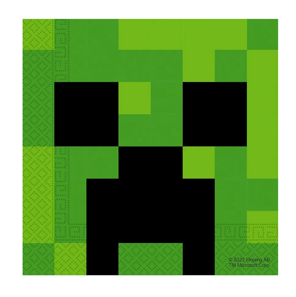 20 SERVIETTES PAPIER MINECRAFT JEUX VIDÉO 33CM