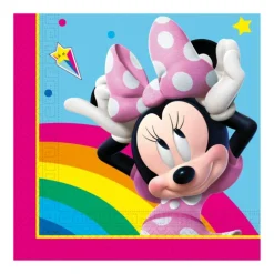 20 SERVIETTES PAPIER MINNIE RAINBOW 33CM