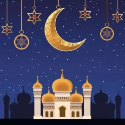 20 SERVIETTES PAPIER MOSQUÉE NUIT AÏD 33CM BLEU