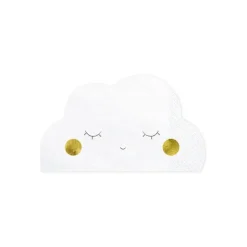 20 SERVIETTES PAPIER NUAGE ENDORMI 16X9.5CM BLANC