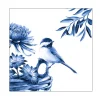 20 SERVIETTES PAPIER OISEAU BLEU 33CM