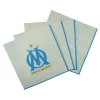 20 SERVIETTES PAPIER OM FOOTBALL 33CM BLANC