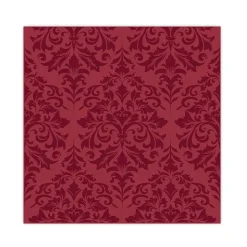 50 SERVIETTES PAPIER OUATE BAROQUE 25CM BORDEAUX