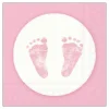 20 SERVIETTES PAPIER PIEDS BÉBÉ 33CM ROSE