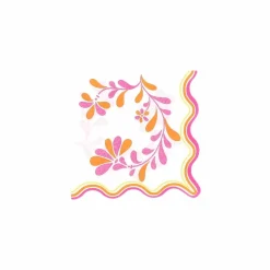 16 SERVIETTES PAPIER PINK LEMONADE 33CM BLANC