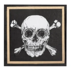 20 SERVIETTES PAPIER PIRATE CHIC 33CM NOIR