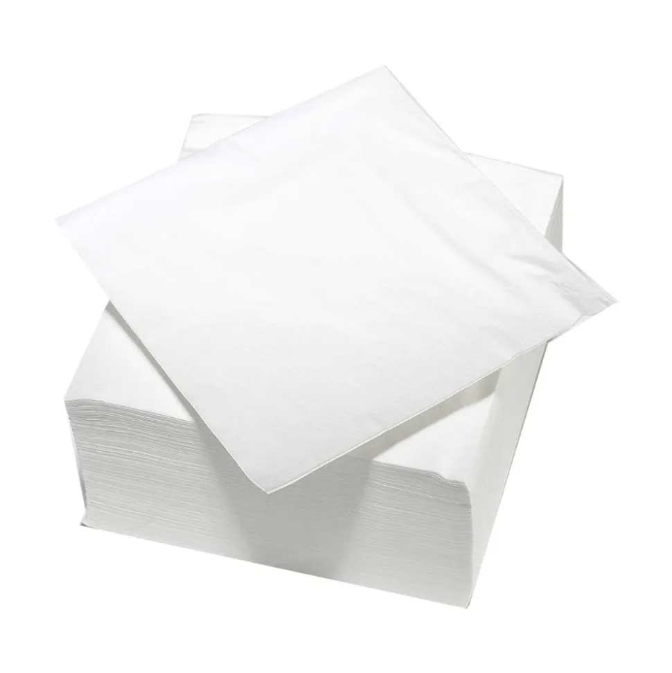 100 SERVIETTES PAPIER 1 PLI 30CM BLANC
