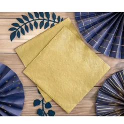 20 SERVIETTES PAPIER PREMIUM 40CM OR MÉTAL