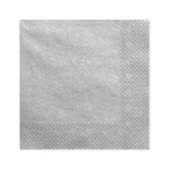 20 SERVIETTES PAPIER PREMIUM 40CM ARGENT MÉTAL