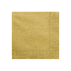 20 SERVIETTES PAPIER PREMIUM 33CM OR MÉTAL