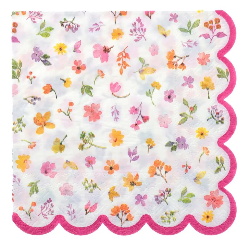 12 SERVIETTES PAPIER PRINTEMPS FLEUR 33CM COLORÉ