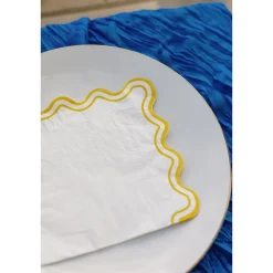 10 SERVIETTES PAPIER RAYÉ DOLCE VITA 33CM JAUNE