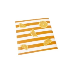 12 SERVIETTES PAPIER RAYURES AGRUME 33CM ORANGE