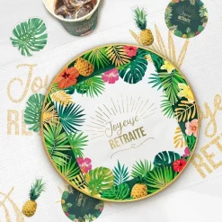 10 SERVIETTES PAPIER RETRAITE TROPICAL 33CM