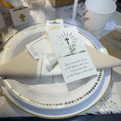 20 SERVIETTES PAPIER ROBE COMMUNION 14X16CM BLANC